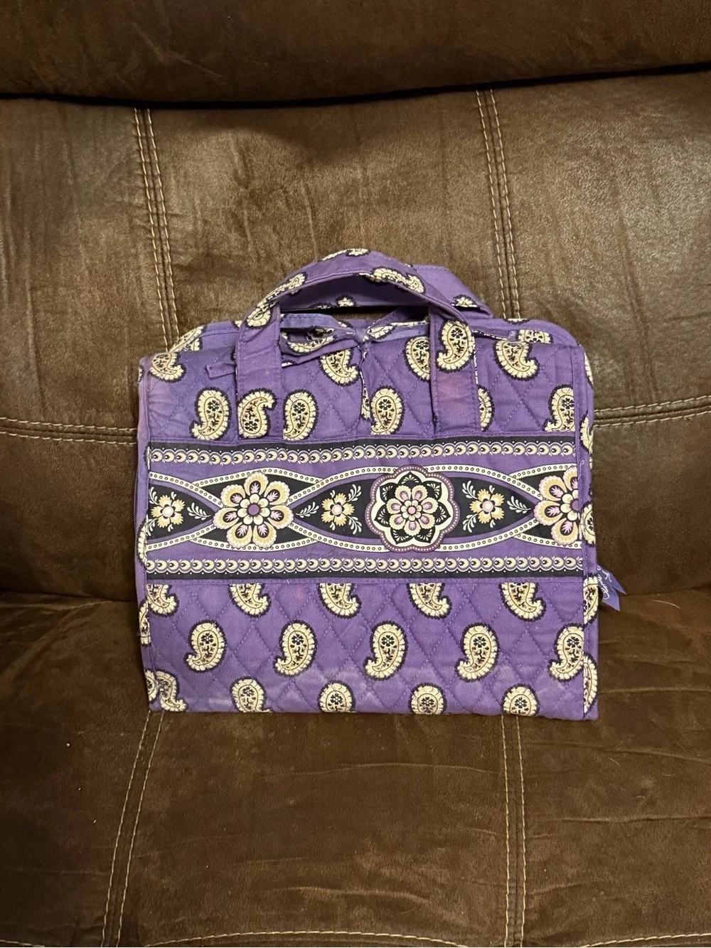 Vera Bradley Purple Paisley Quilted Cosmetic Case